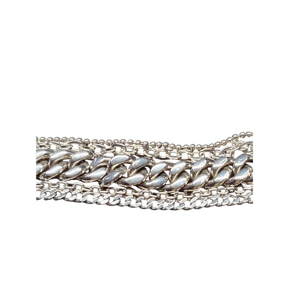 Vintage 8" Stainless Steel Bracelet Itaor Multistrand Charm Heart - Picture 6 of 8